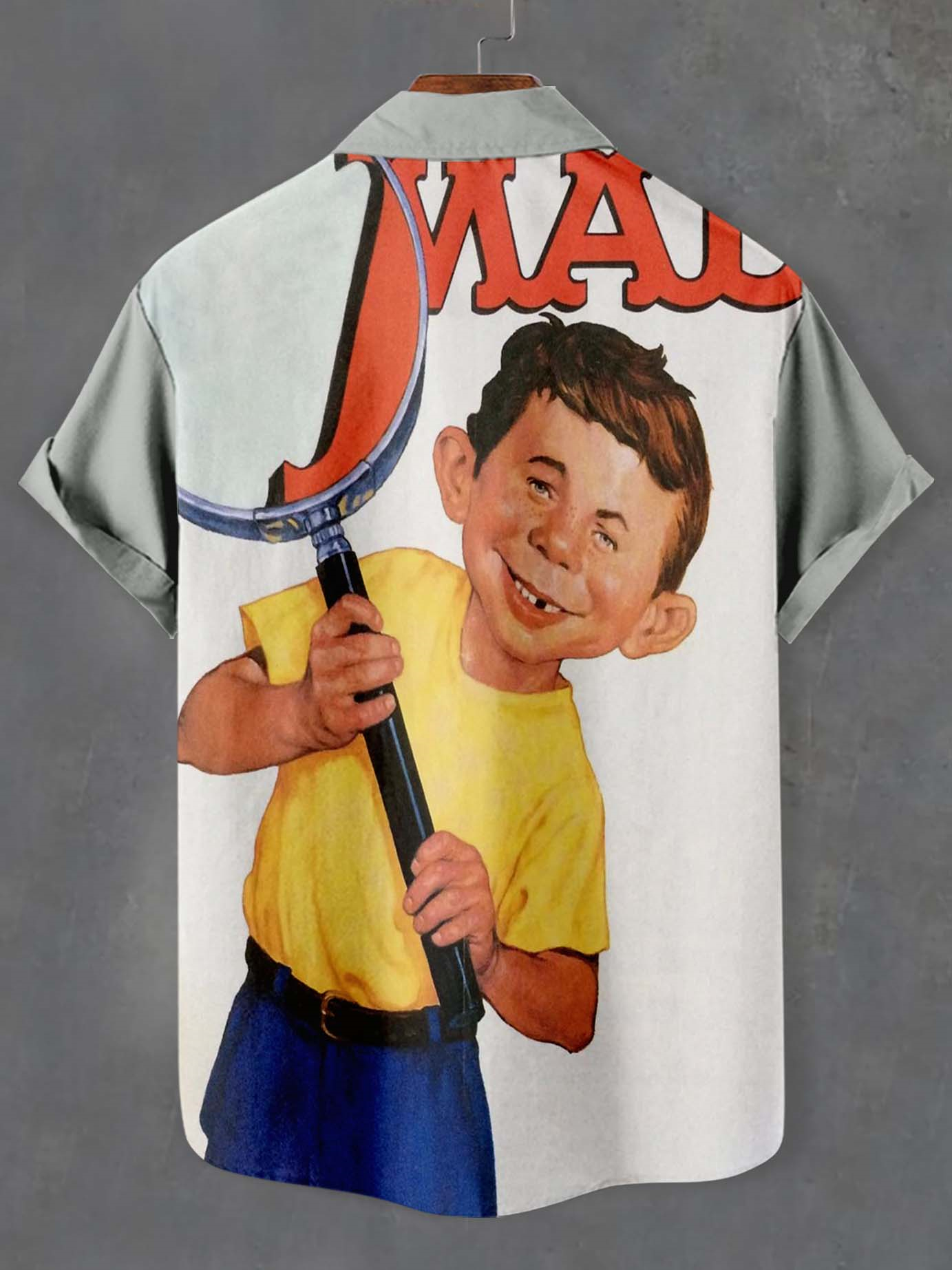 Men's Retro Anime Illustration Short Sleeve Shirt