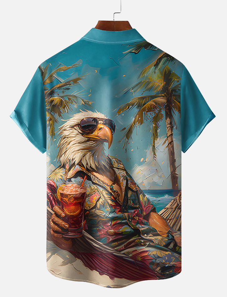 Hawaiian animal print short sleeve shirt