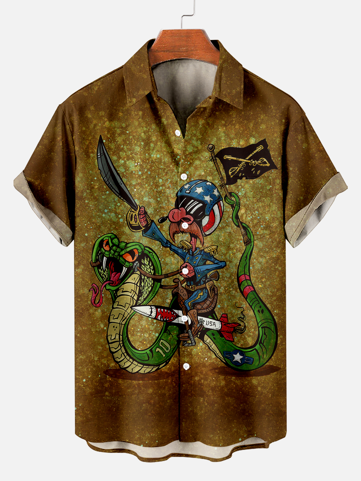 Men's Hawaiian Fun Little Yellow Duck Holiday Casual Short Sleeve Shir
