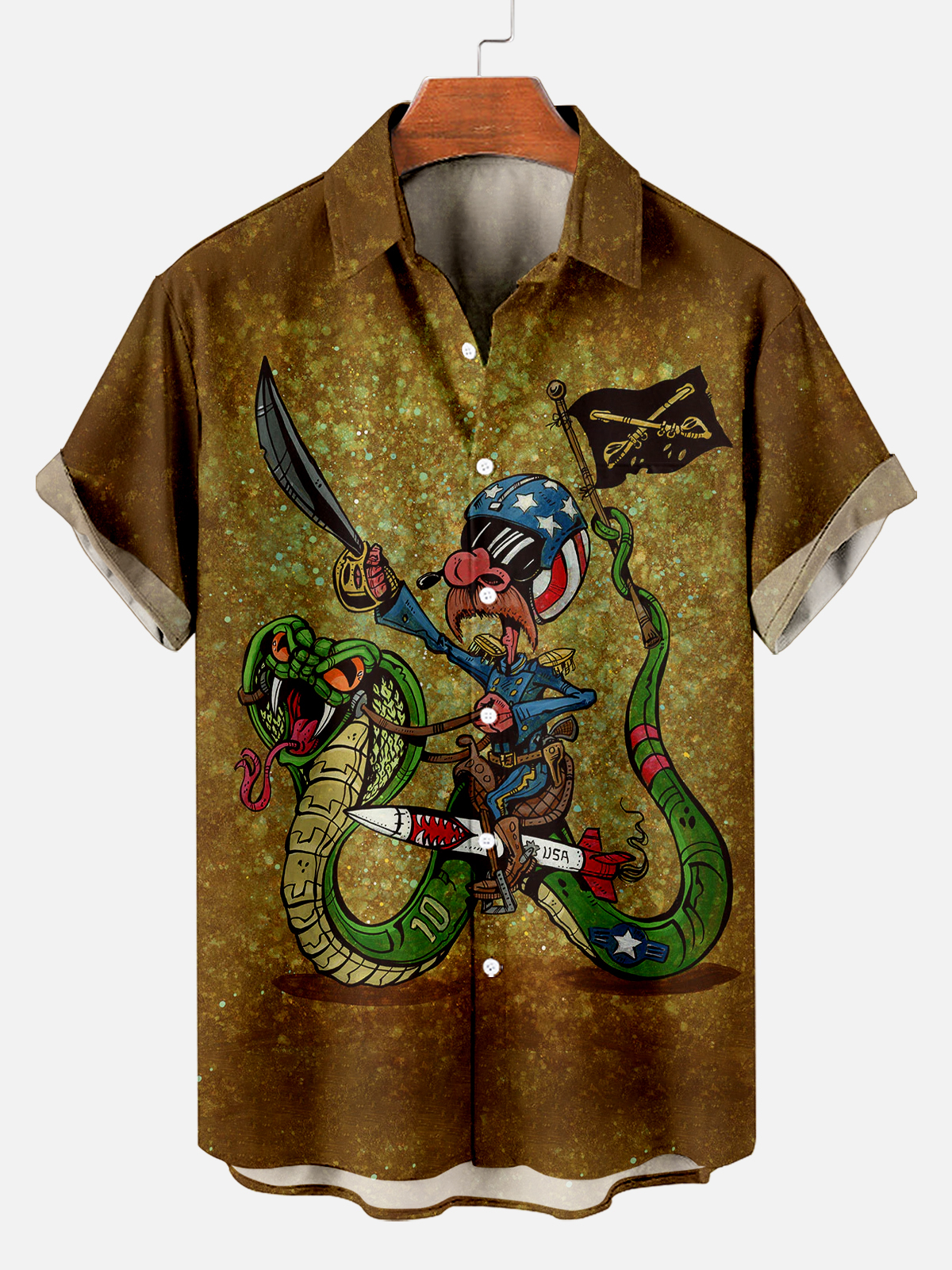 Men's Hawaiian Fun Little Yellow Duck Holiday Casual Short Sleeve Shir