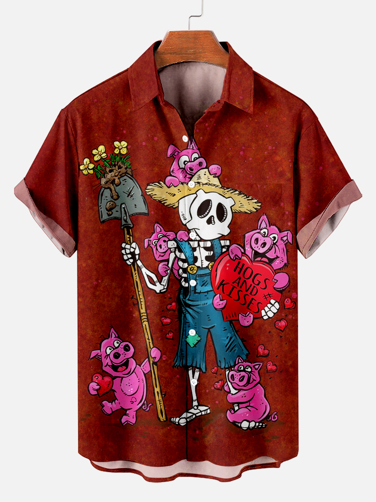 Men's Hawaiian Fun Little Yellow Duck Holiday Casual Short Sleeve Shir