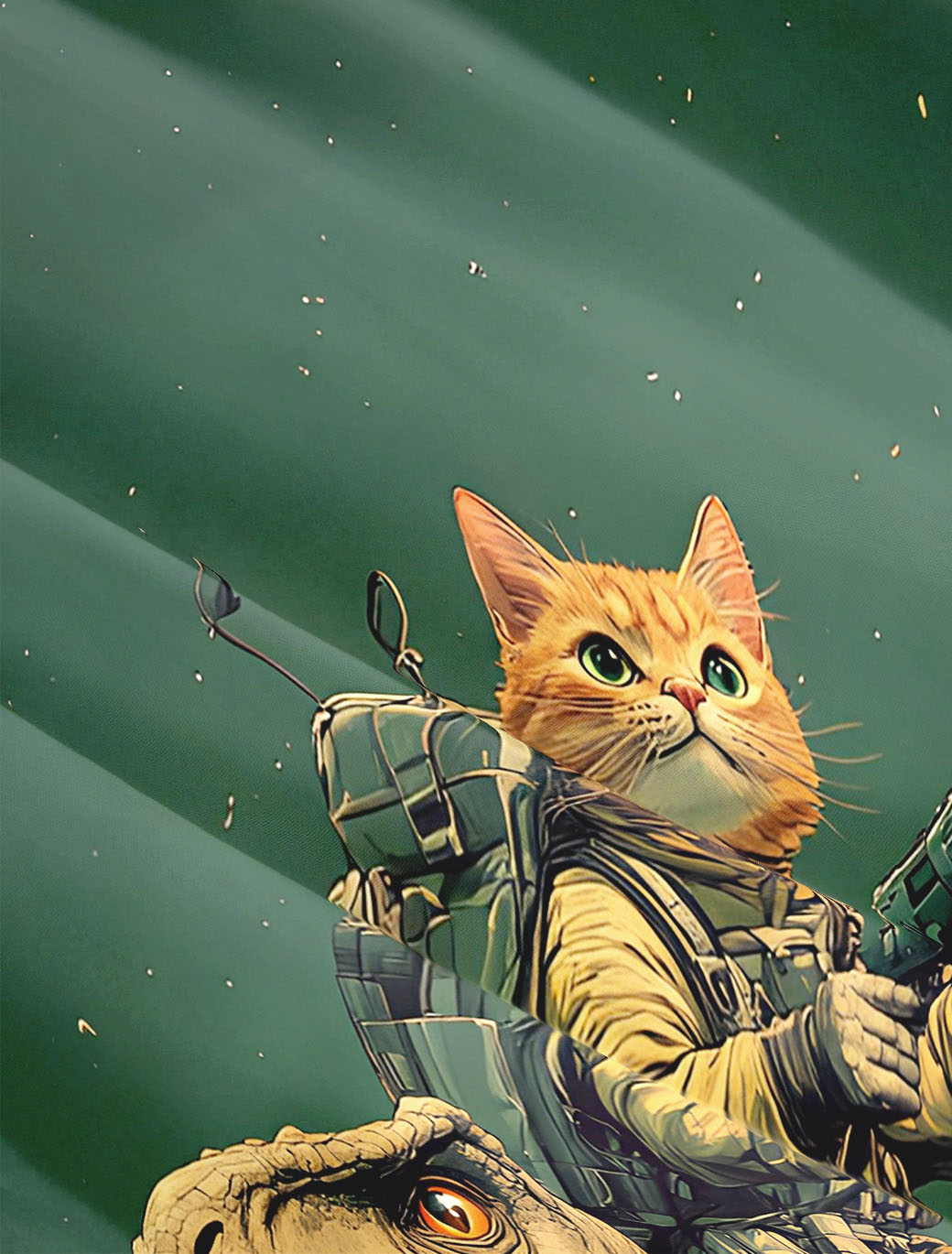 Men's Retro Cartoon Anime Cat Theme Short Sleeve Shirt