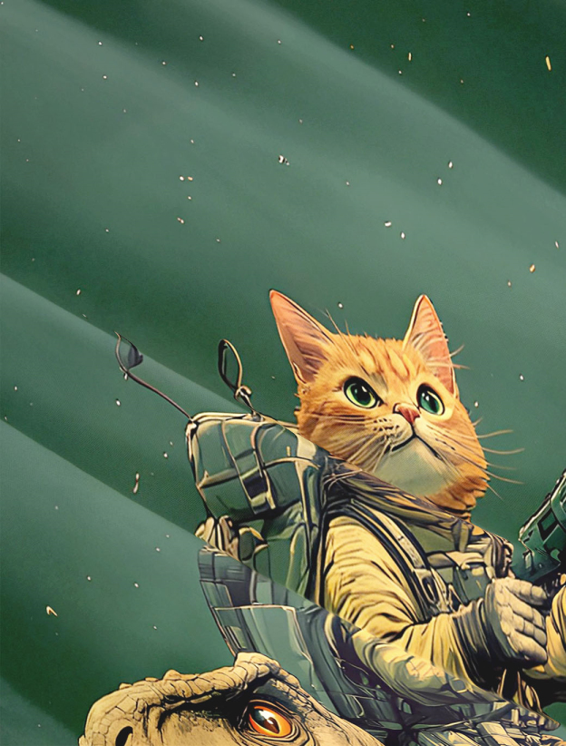 Men's Retro Cartoon Anime Cat Theme Short Sleeve Shirt