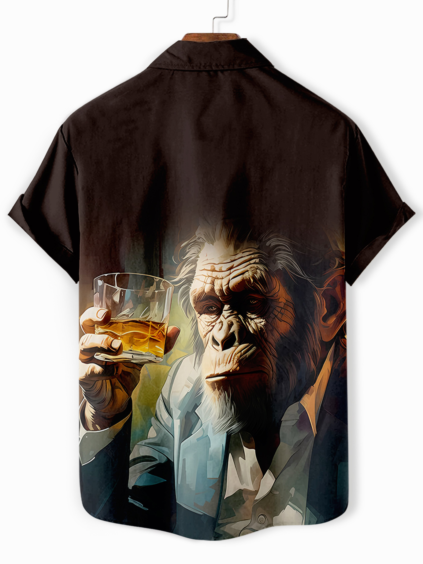 Men's Retro Fun Animal Orangutan Graphic Short Sleeve Shirt