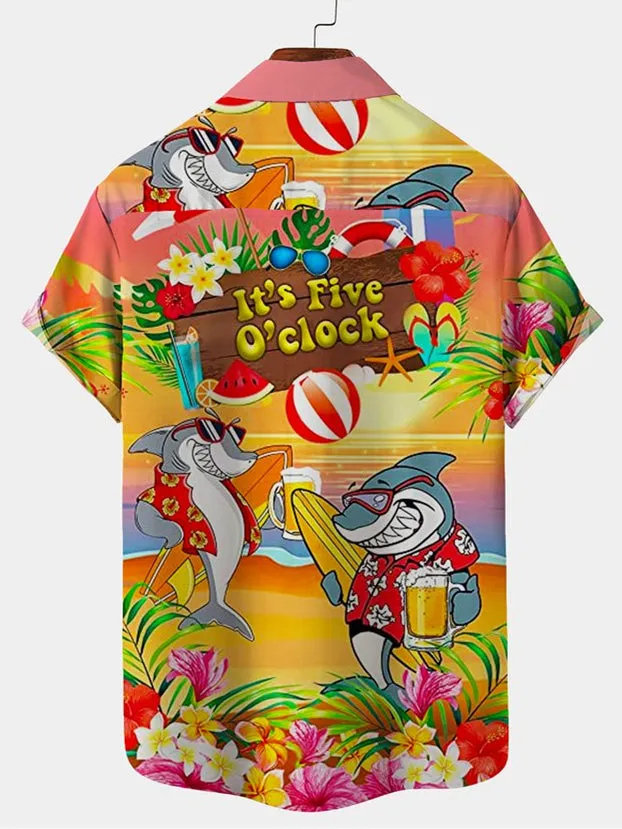 Men's Hawaiian Tiki Party Short Sleeve Shirt