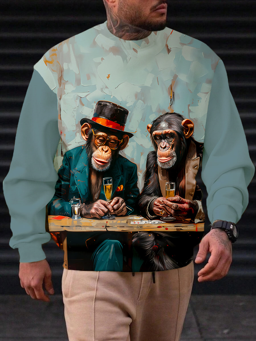 Men's Casual Classic Movie Graphic Long Sleeve Sweater