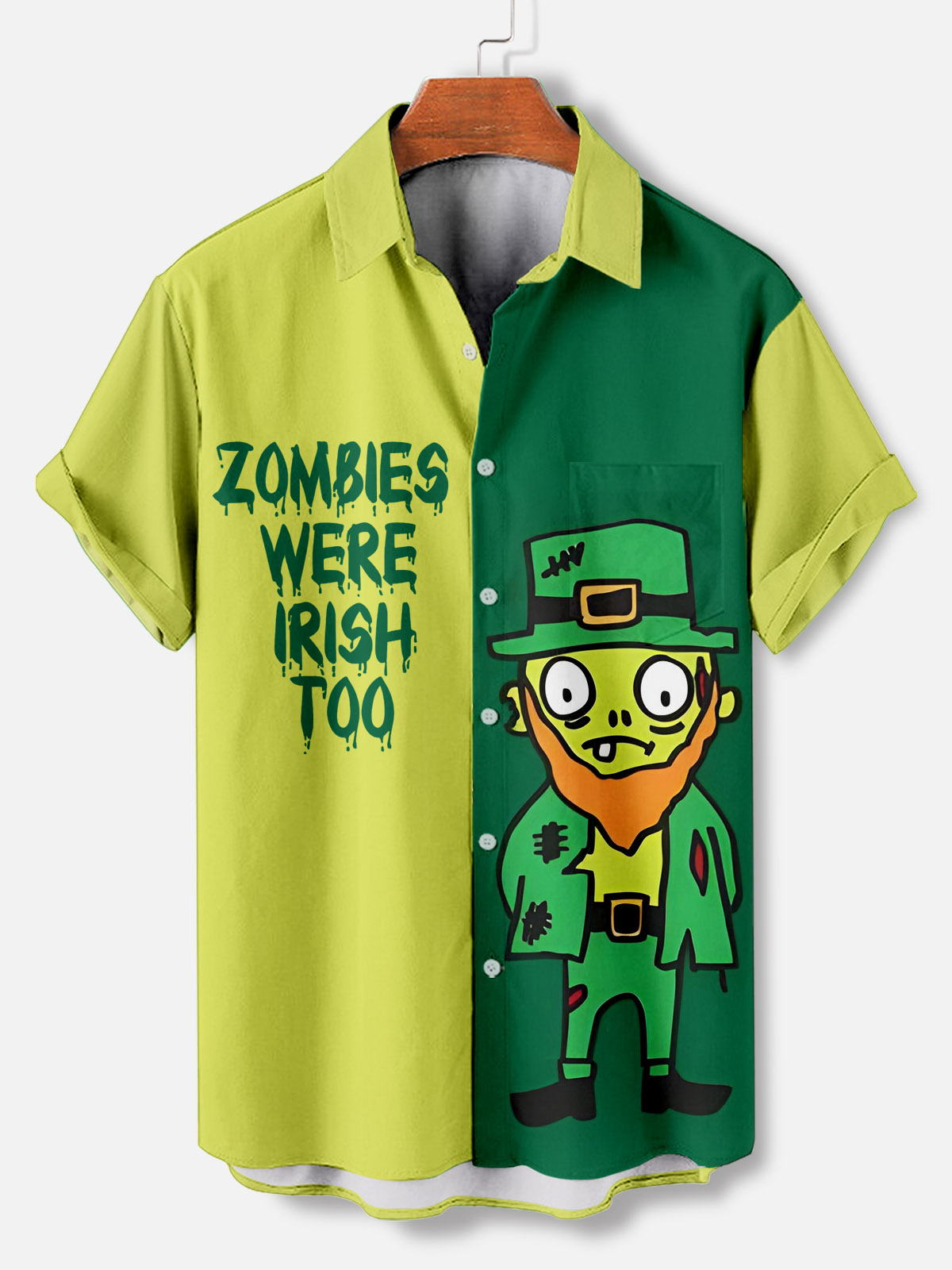 Men's Casual St. Patrick's Day Graphic Short Sleeve Shirt