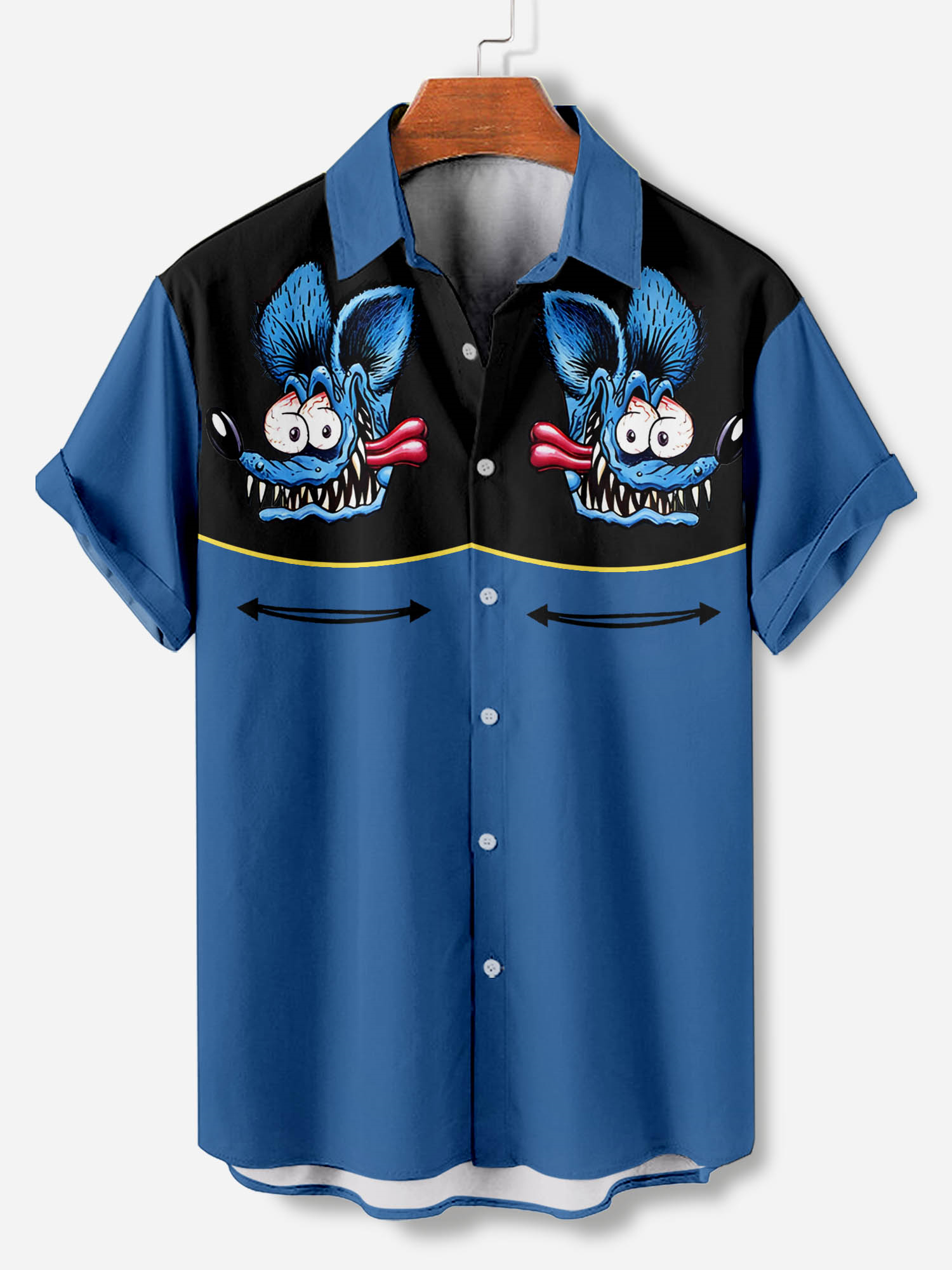 Men's Cartoon Art Graphic Short Sleeve Shirt