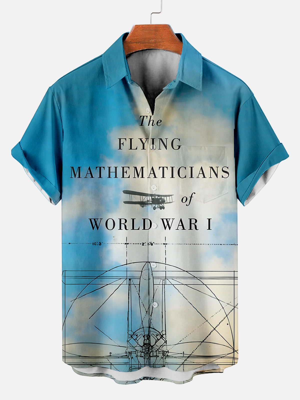 Men's retro illustration short sleeve shirt