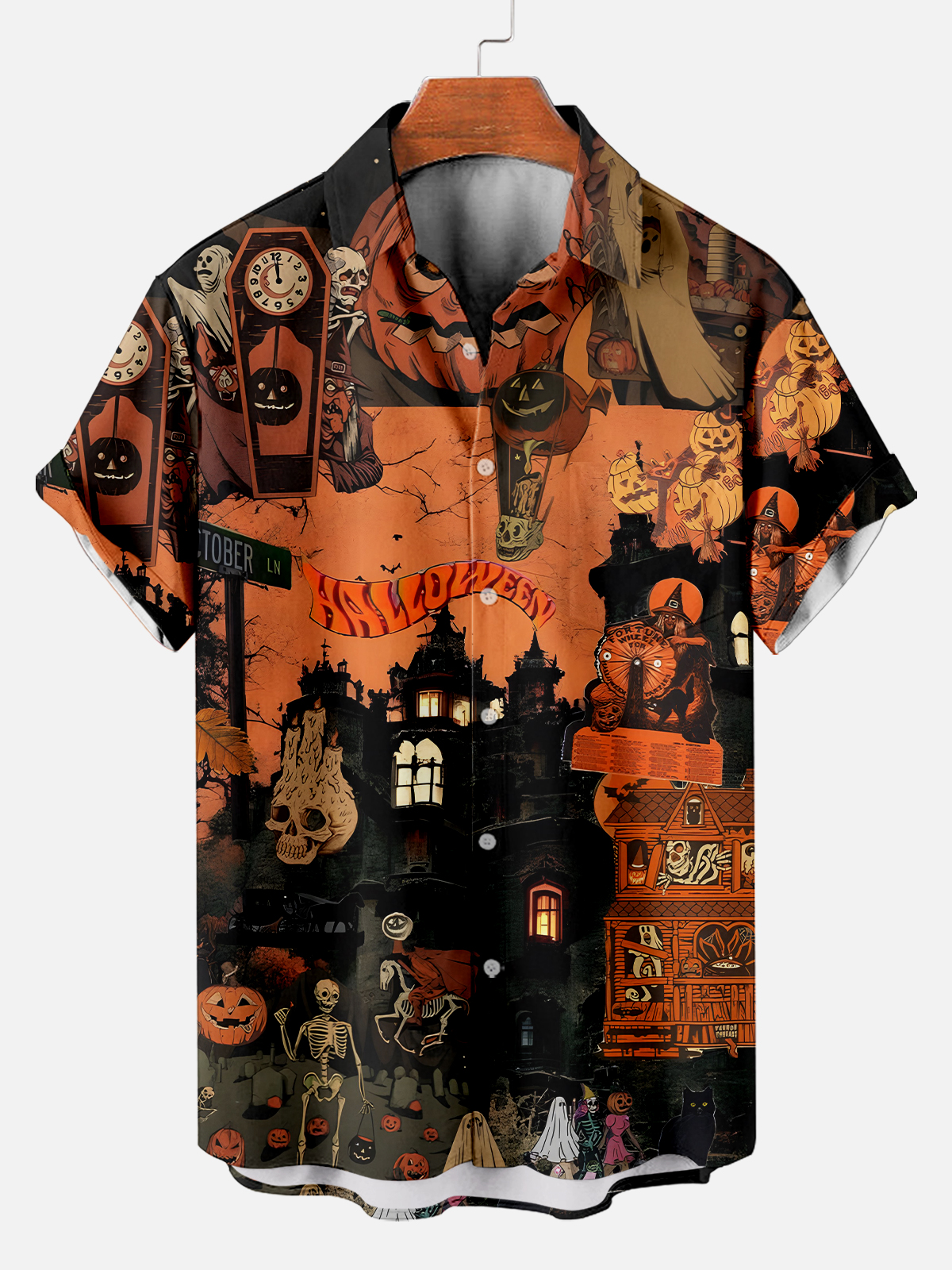 Halloween graphic short sleeve shirt