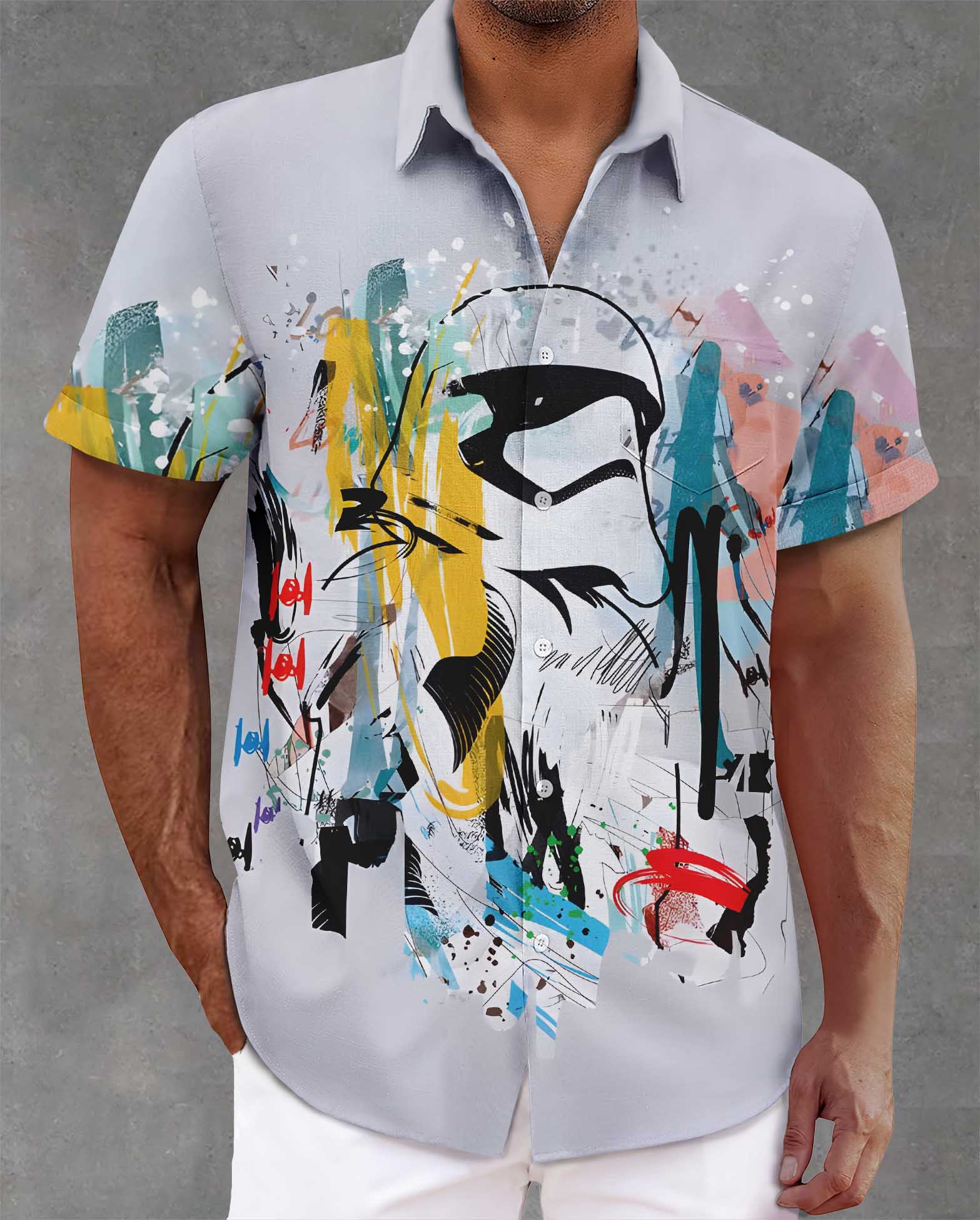 [Copy]Men's Vintage Witch Oil Painting Art Halloween Short Sleeve Shirt
