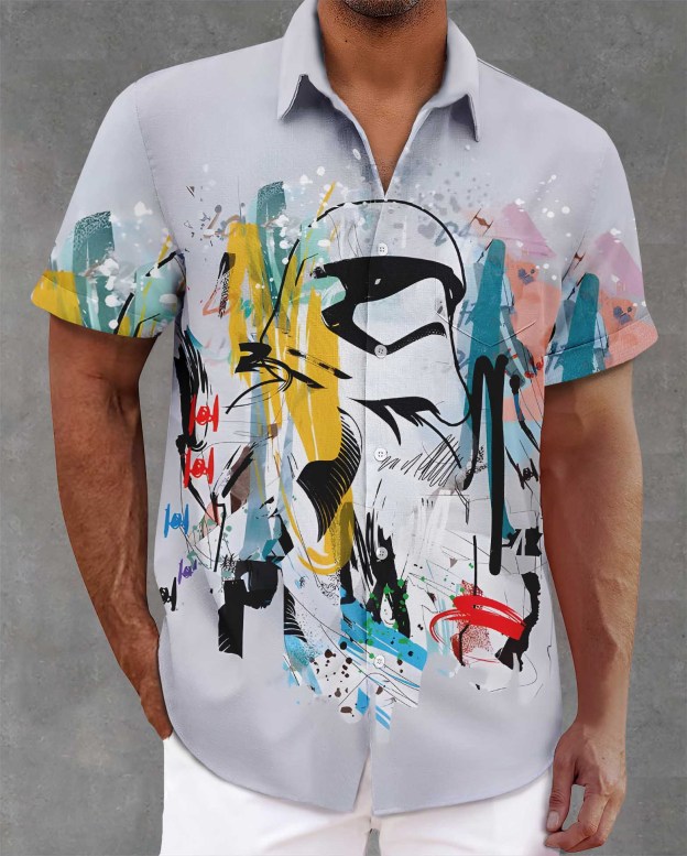 [Copy]Men's Vintage Witch Oil Painting Art Halloween Short Sleeve Shirt