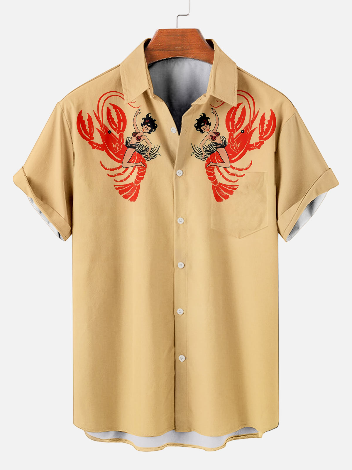 Men's Hawaiian Illustrated Short Sleeve Shirt
