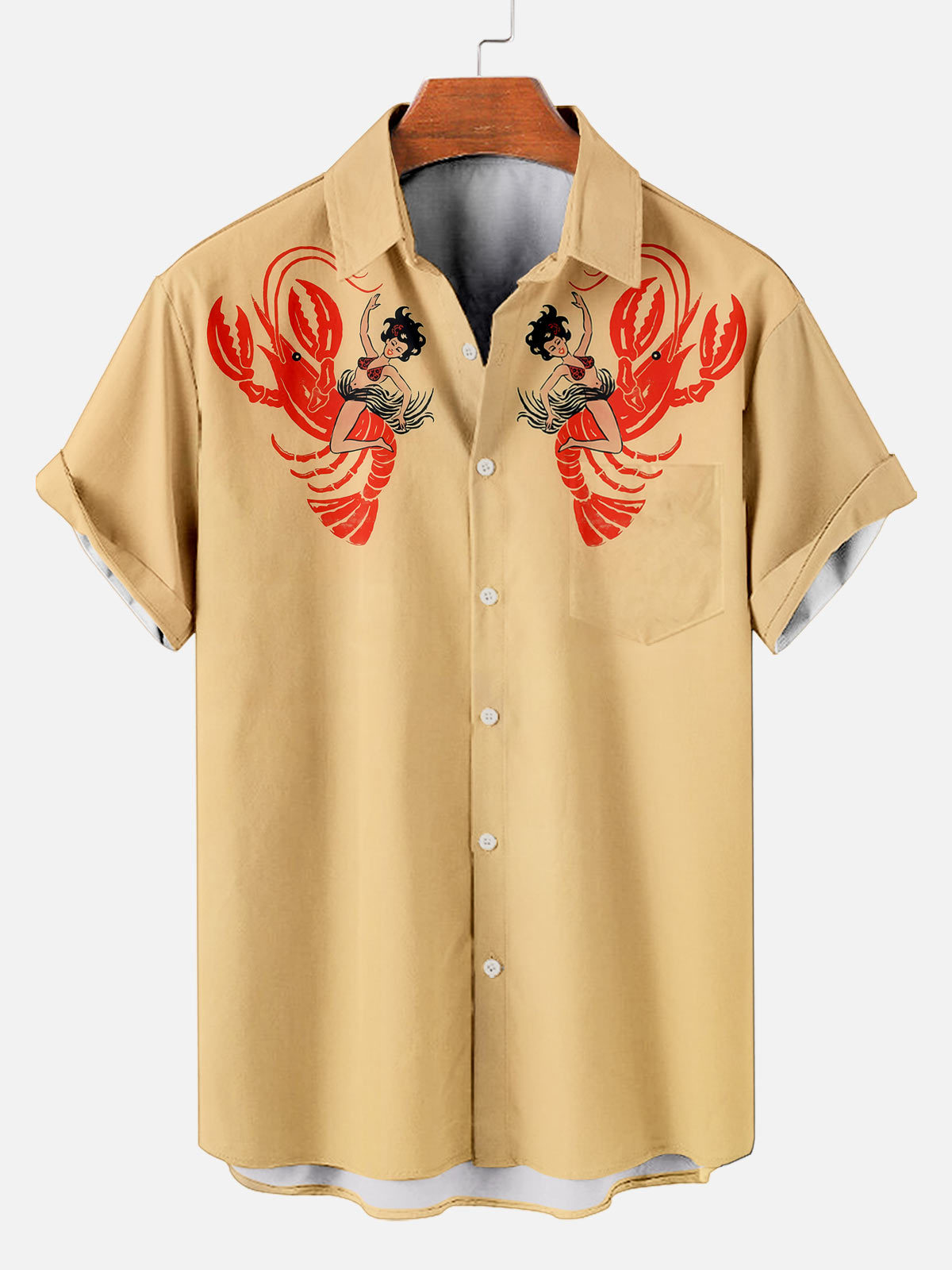 Men's Hawaiian Illustrated Short Sleeve Shirt