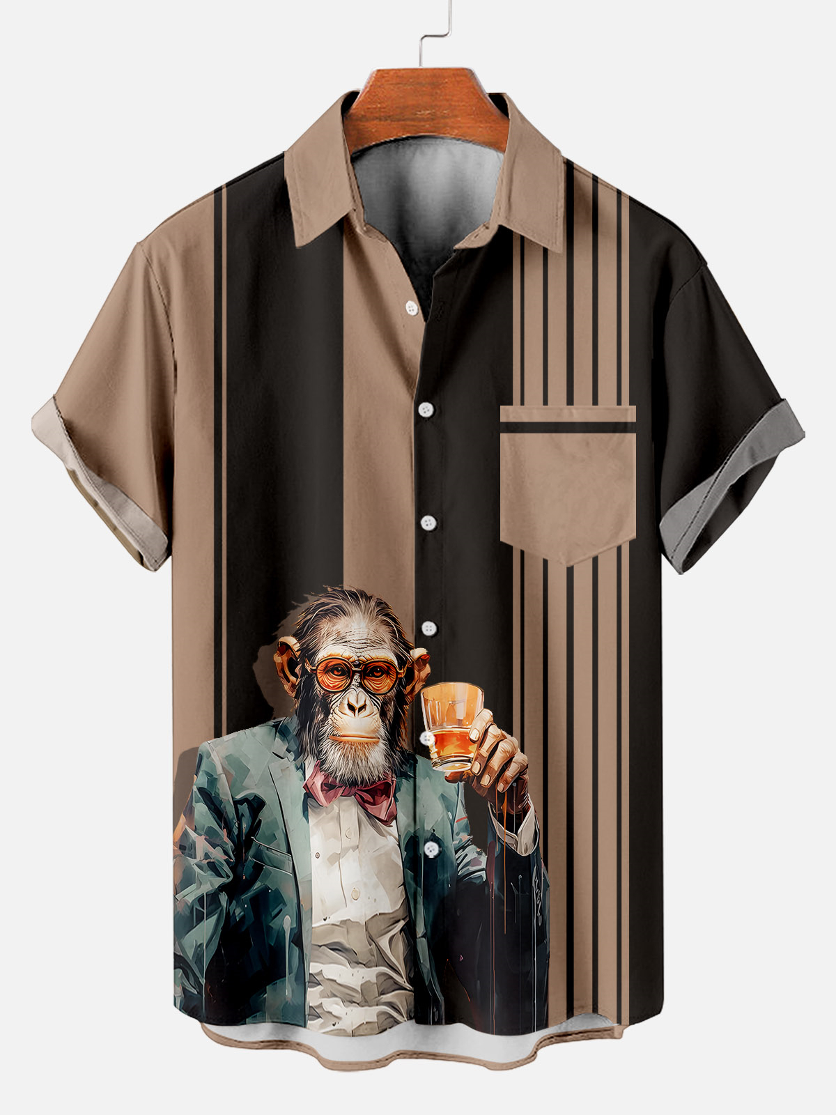 Men's Animal Graphic Short Sleeve Shirt