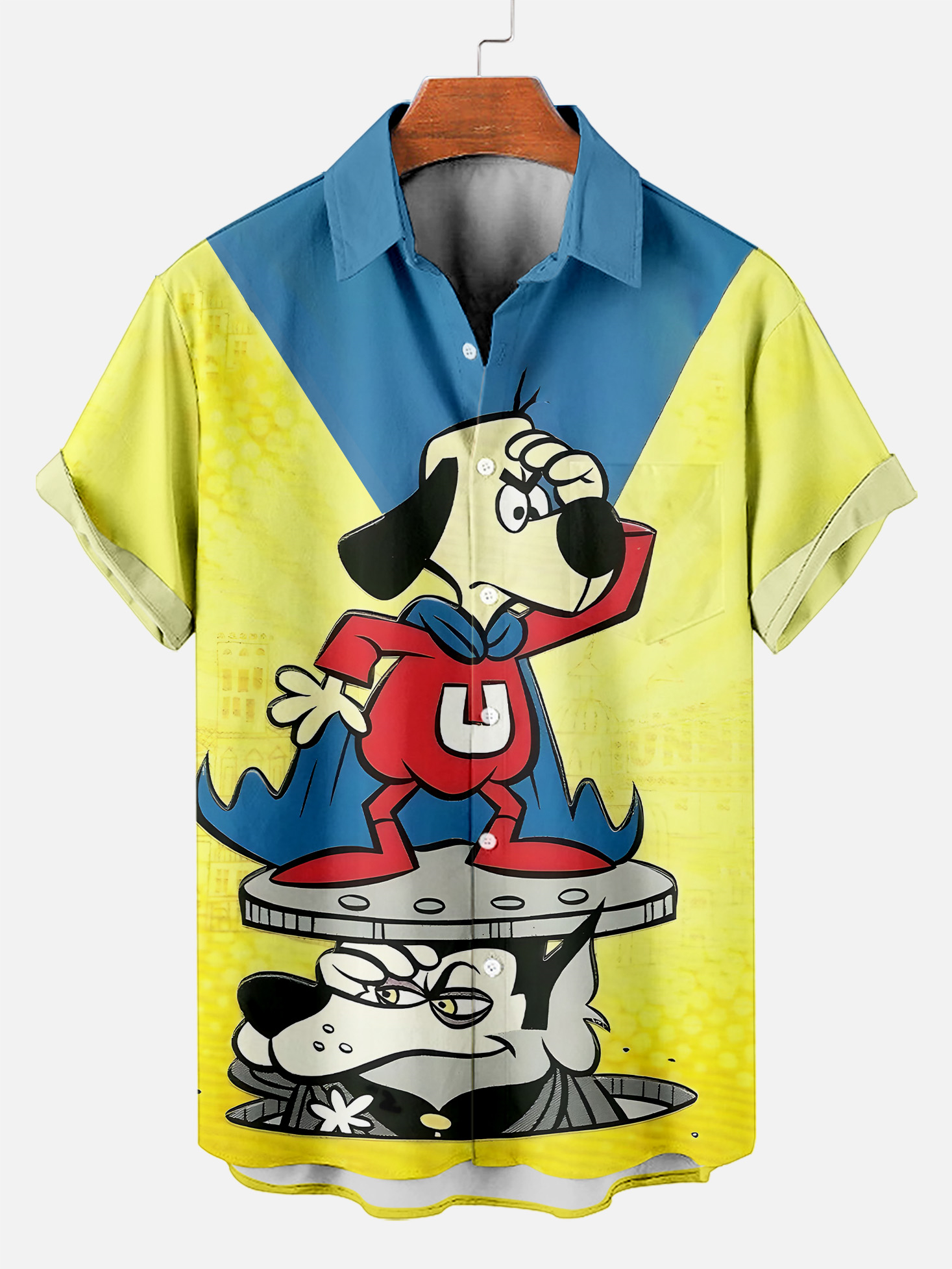 Men's Retro Cartoon Graphic Short Sleeve Shirt