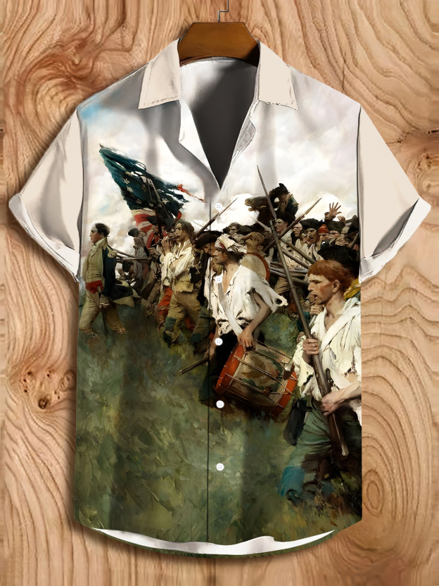 Men's illustration short sleeve shirt