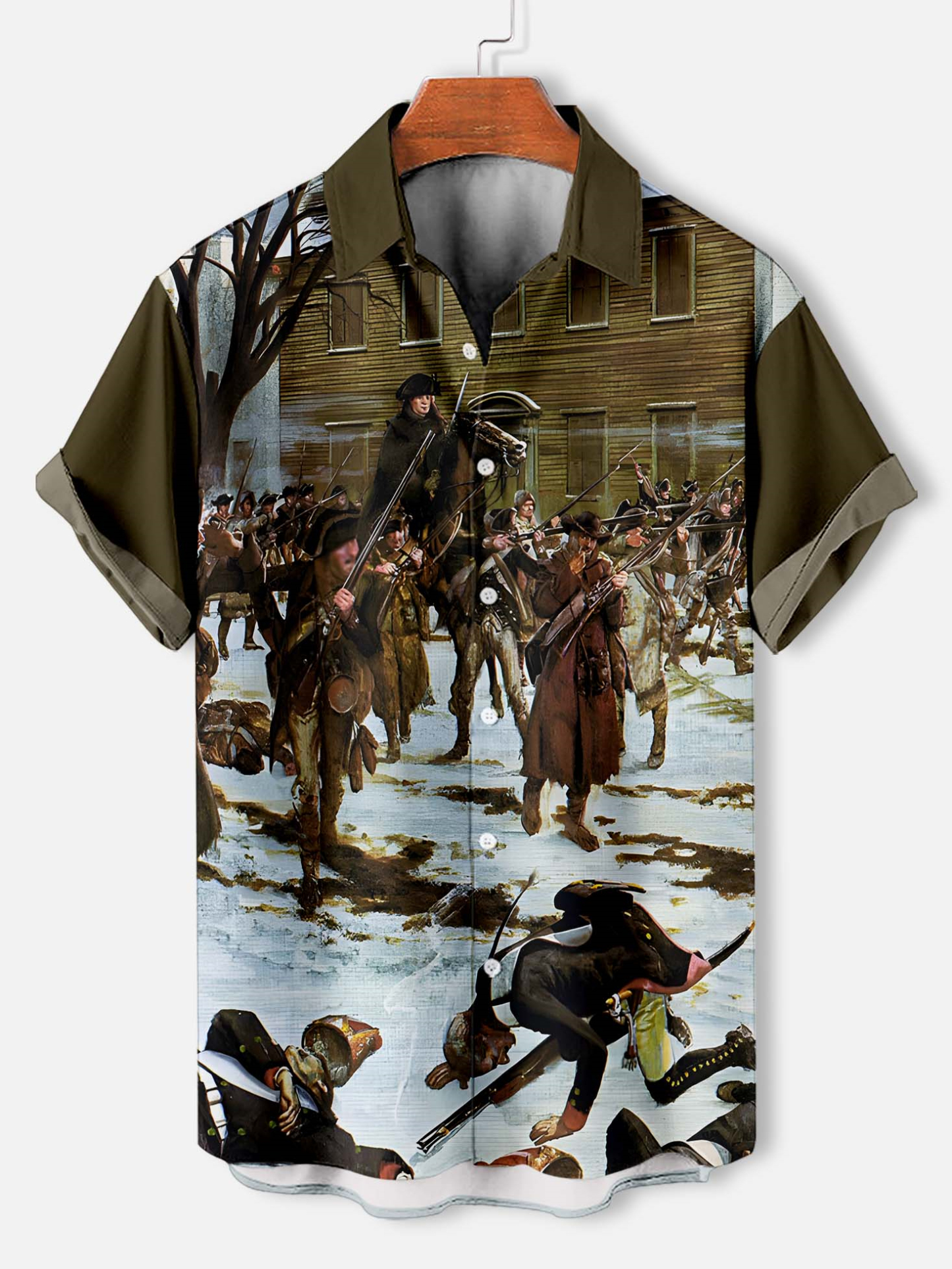 Men's American Revolutionary War Illustration short sleeve shirt