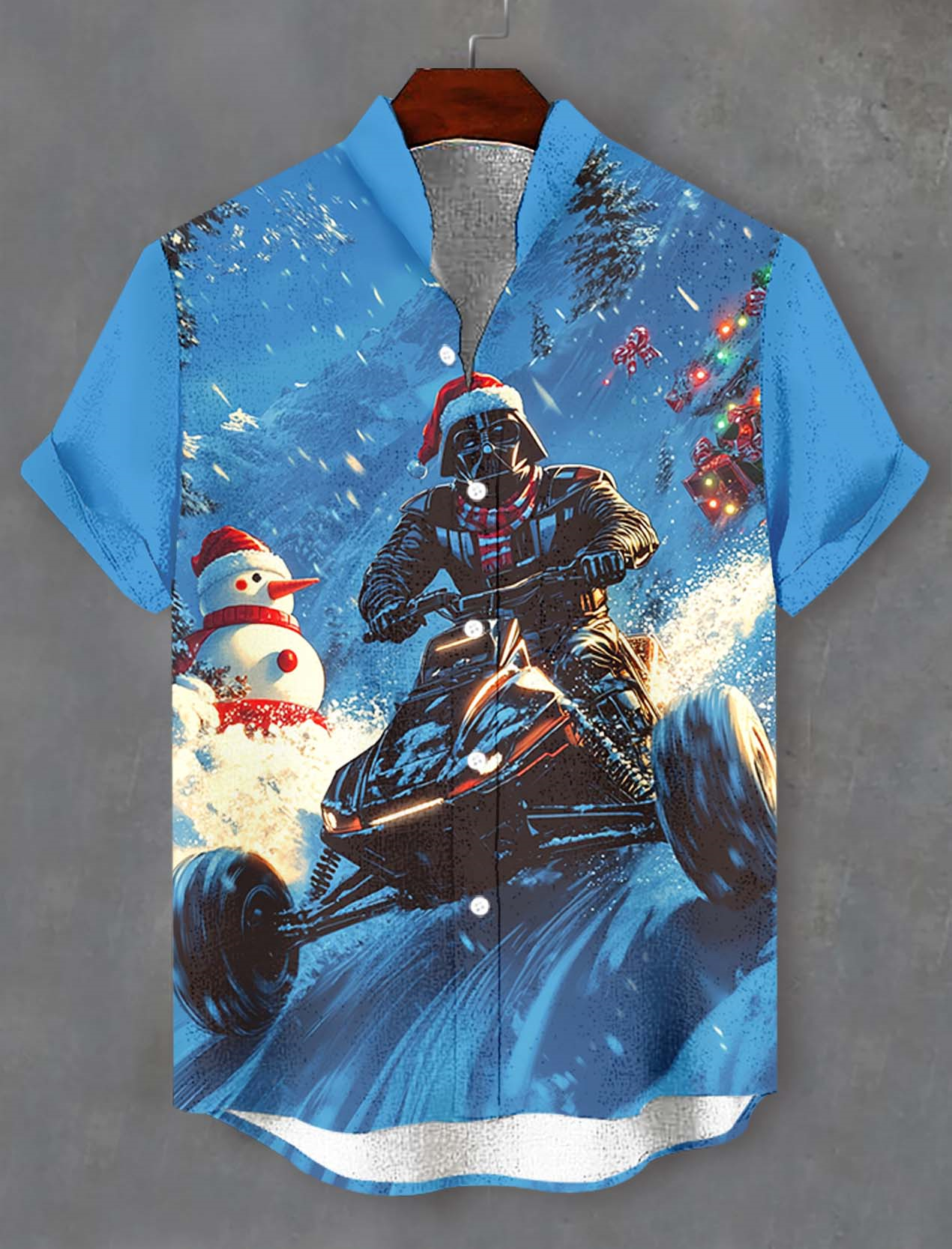 Men's Classic Movie Christmas Graphic Short Sleeve Shirt