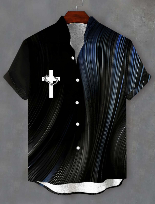 Men's faith-themed short-sleeved shirt
