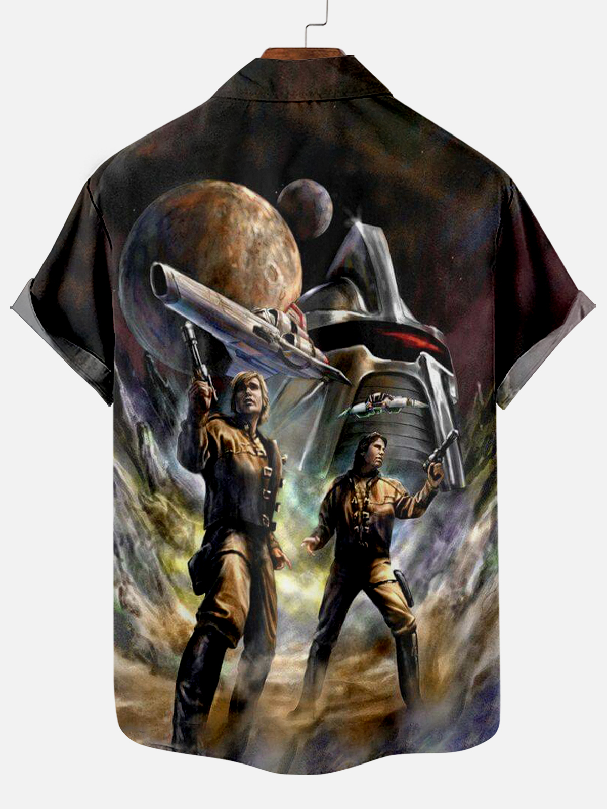 Classic Movie pattern short sleeved shirt