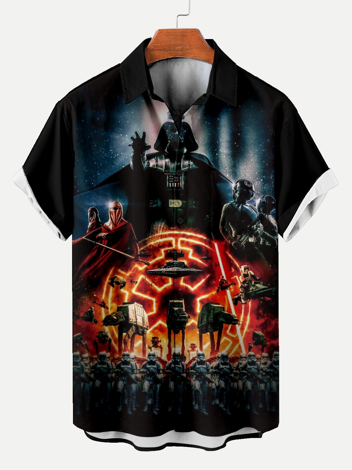  Classic Movie pattern short sleeved shirt