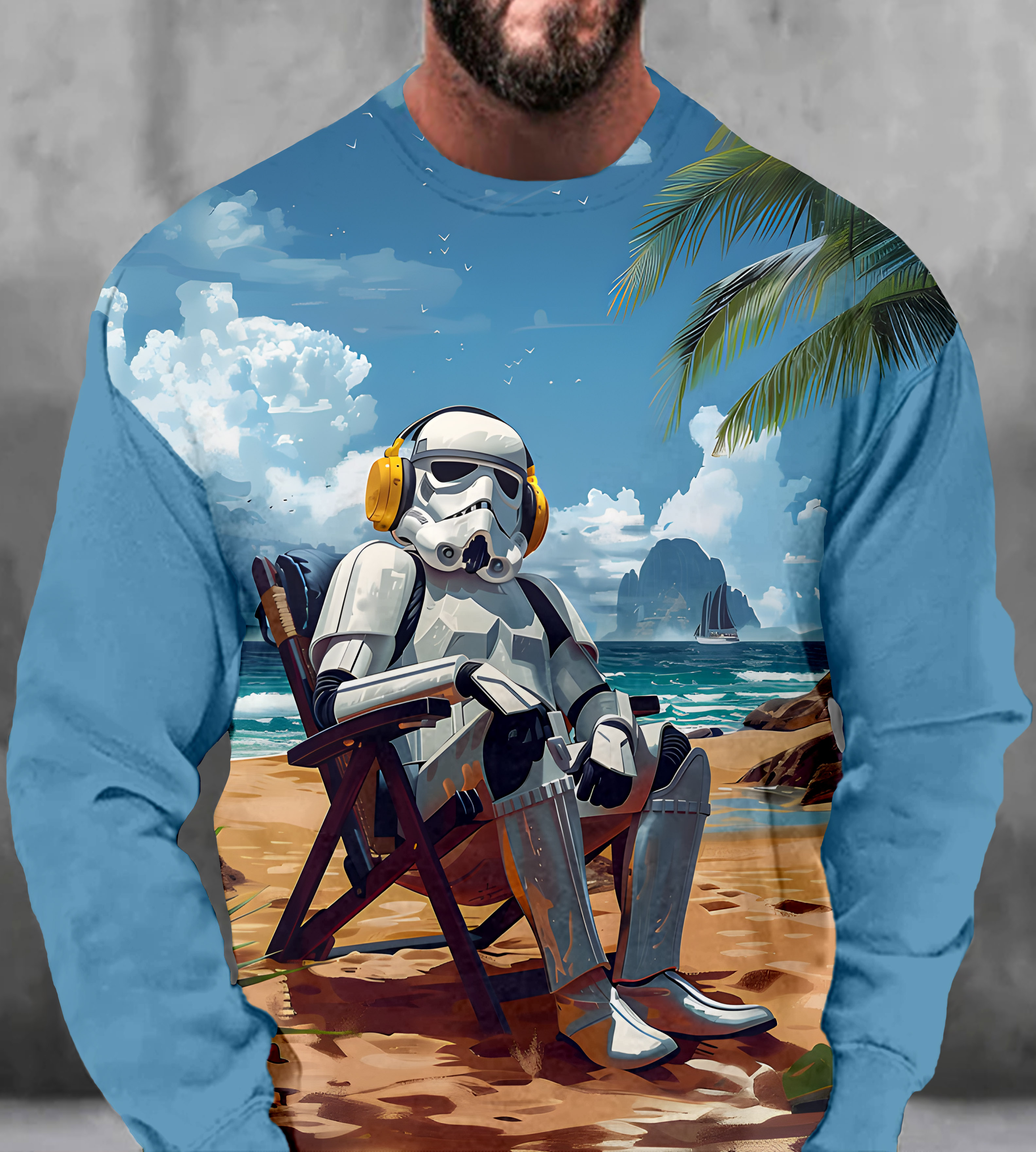 Men's Casual Classic Movie Graphic Long Sleeve Sweater