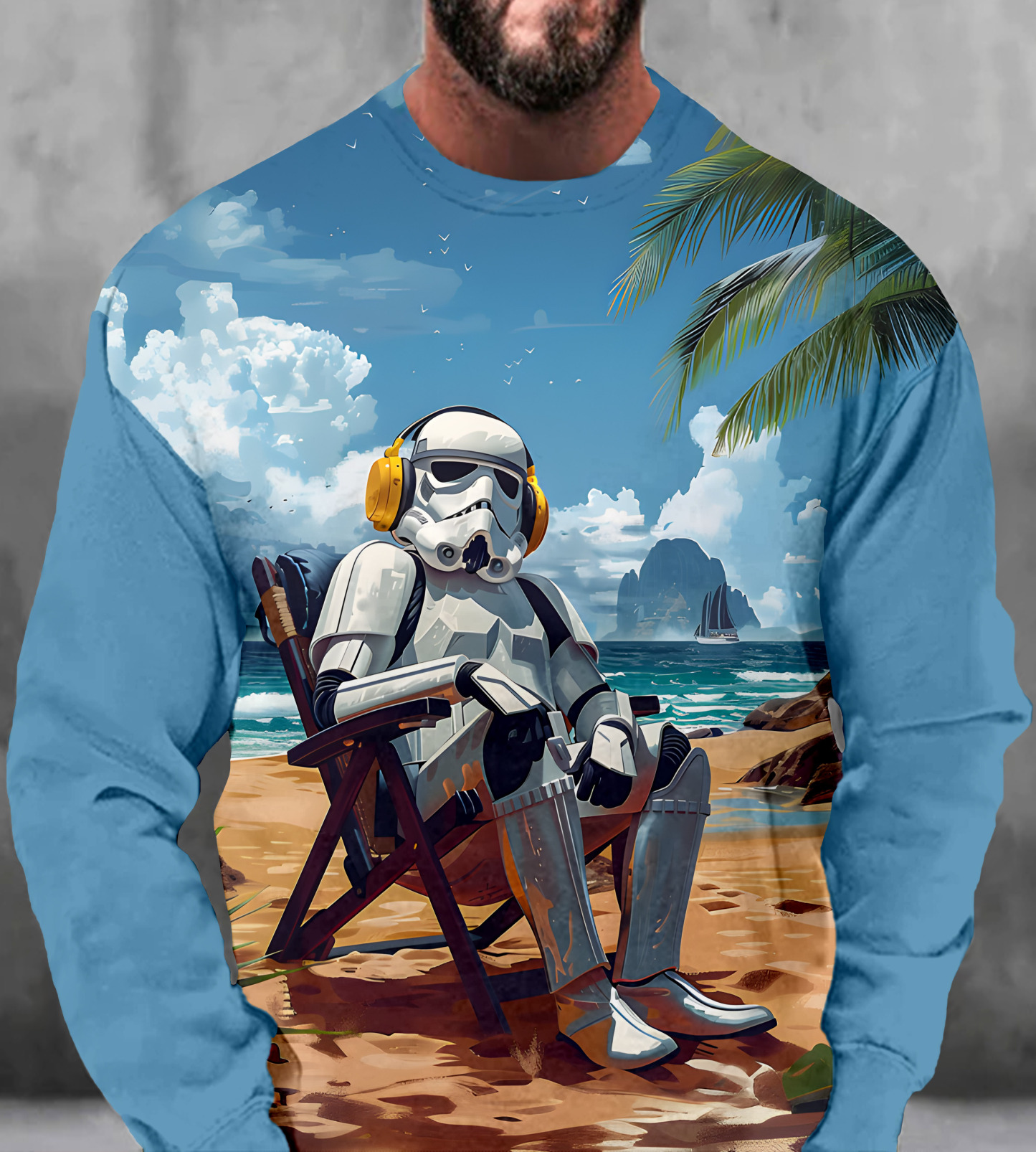 Men's Casual Classic Movie Graphic Long Sleeve Sweater