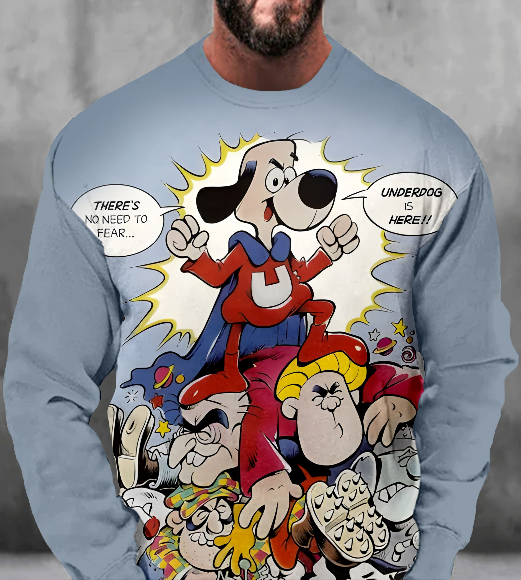 Men's Casual Classic Movie Graphic Long Sleeve Sweater
