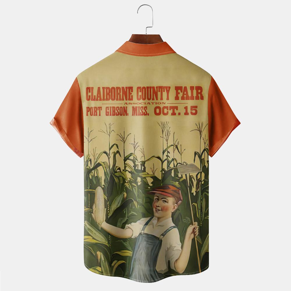 Vintage Magazine pattern short sleeved shirt