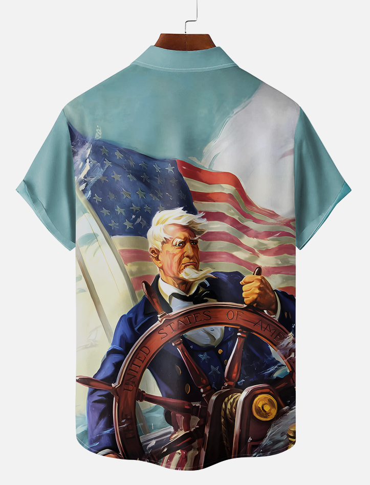 Men's Retro Graphic Short Sleeve Shirt