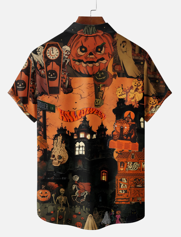 Halloween graphic short sleeve shirt