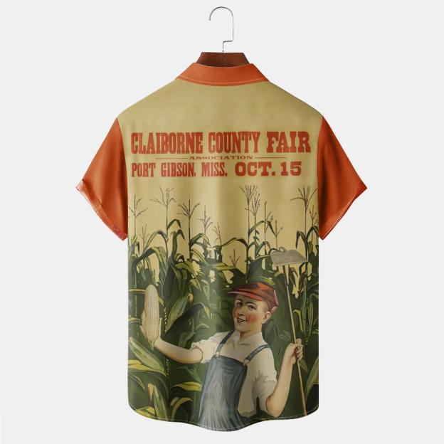 Vintage Magazine pattern short sleeved shirt