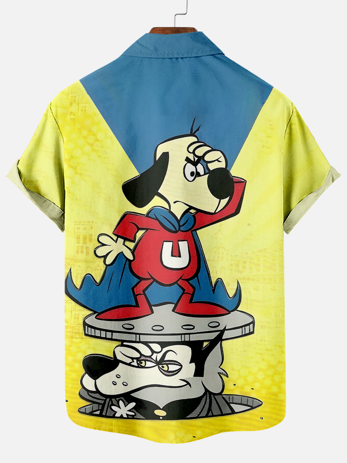 Men's Retro Cartoon Graphic Short Sleeve Shirt