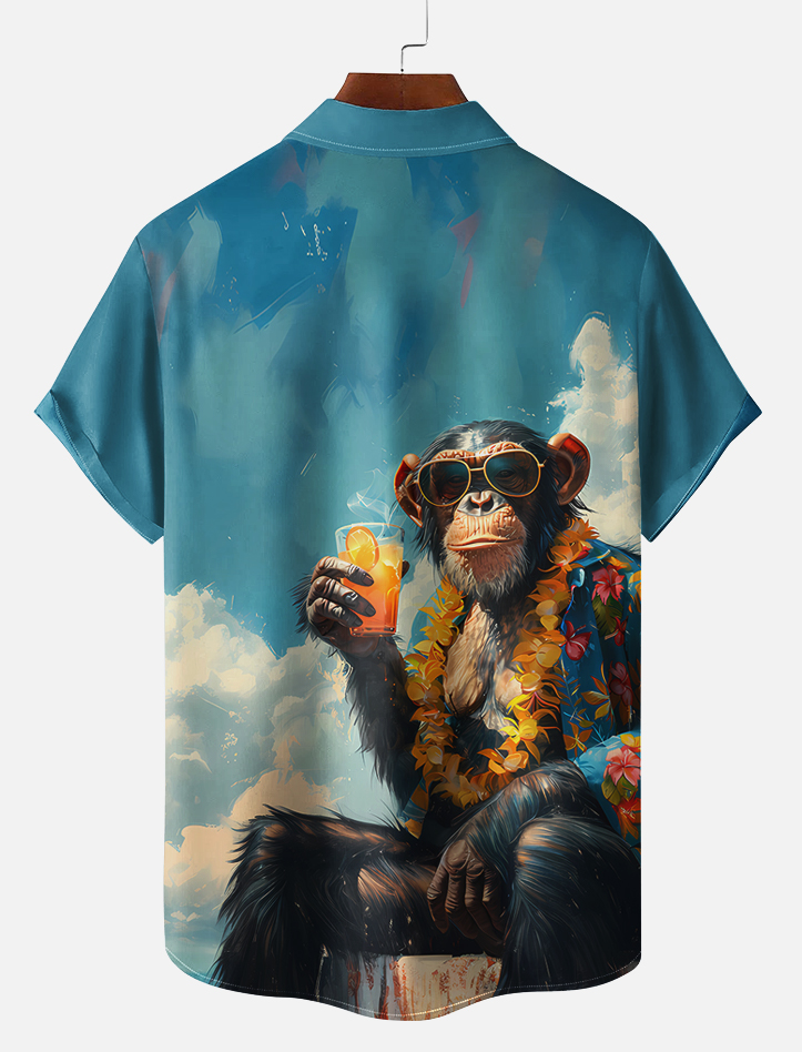 Retro Fashion Animal Print Short Sleeve Shirt
