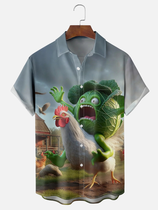 [Copy]Men's Classic Movie Godfather Animal Fun Graphic Short Sleeve Shirt
