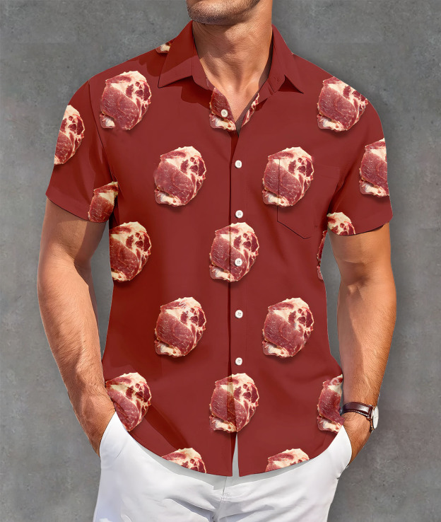 Men's Classic Green Monster Christmas Slogan Contrast Fun Short Sleeve