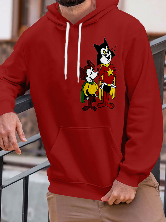 Men's Casual Art Cartoon Graphic Hoodie