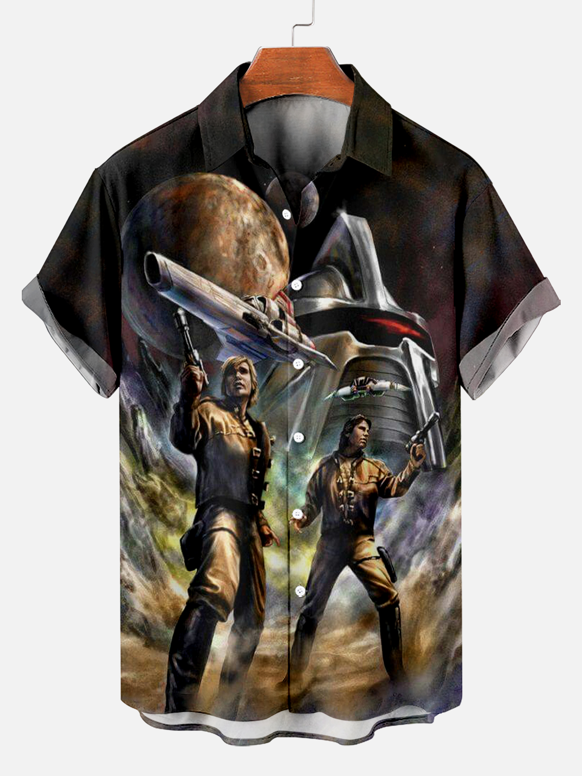 Classic Movie pattern short sleeved shirt