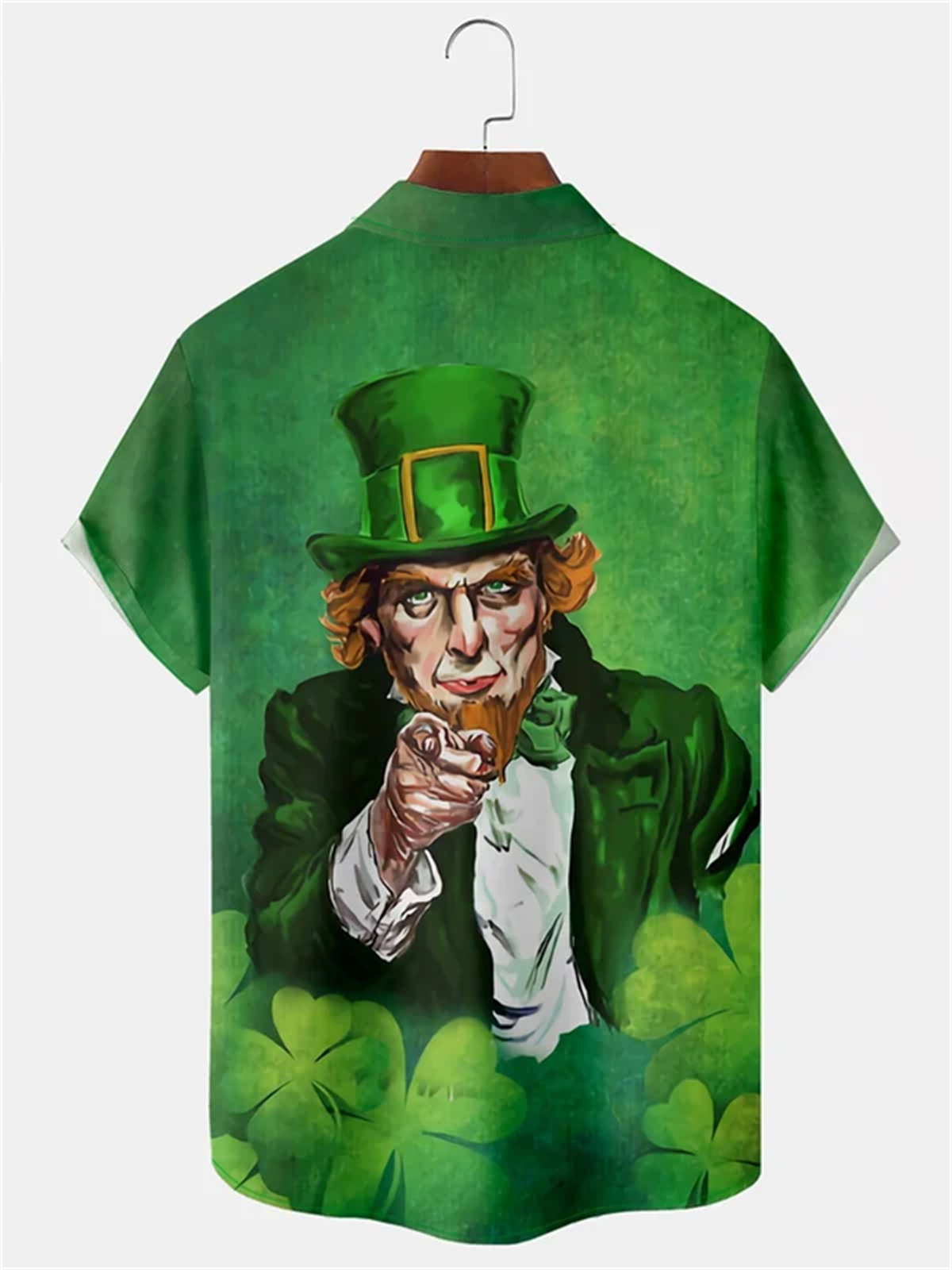 Men's Irish Saint Patrick holiday printed pocket shirt