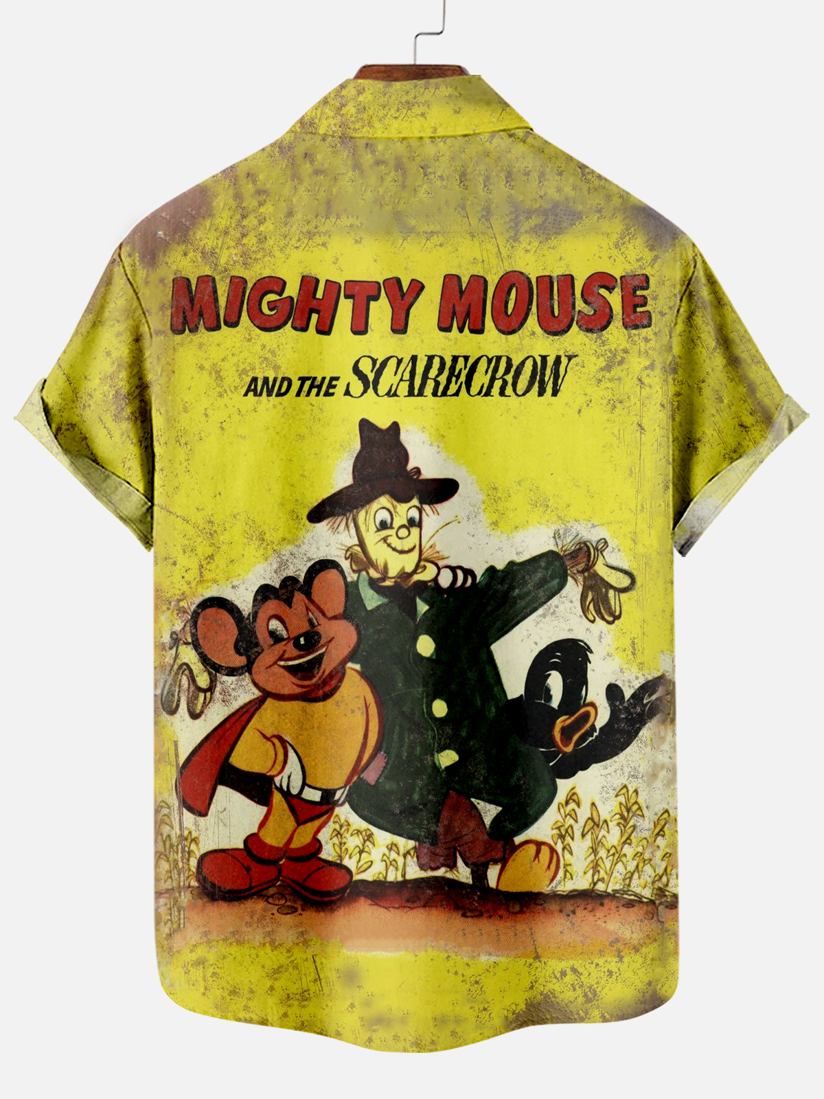 Classic Retro Cartoon Pattern Short Sleeve Shirt
