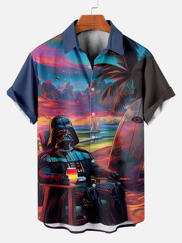 [Copy]Men's Vintage Witch Oil Painting Art Halloween Short Sleeve Shirt