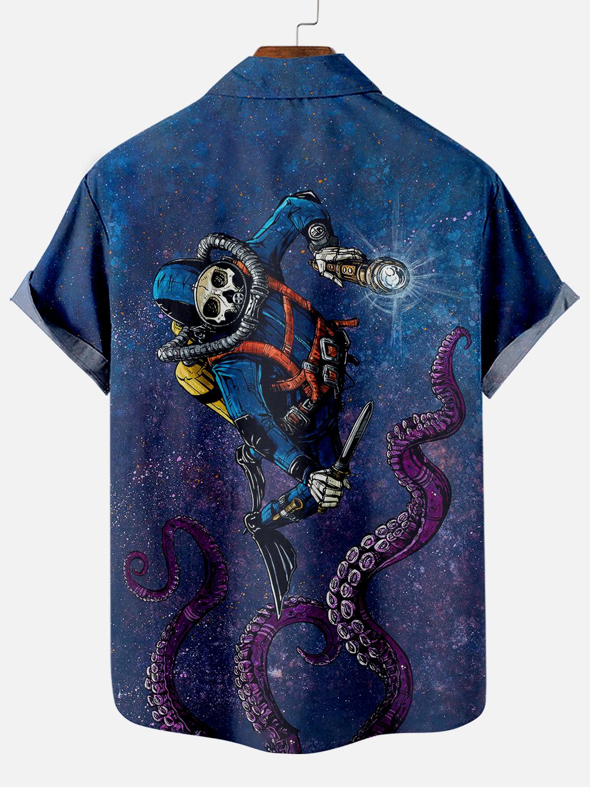 Men's Classic Day of the Dead Skull Graphic Short Sleeve Shirt