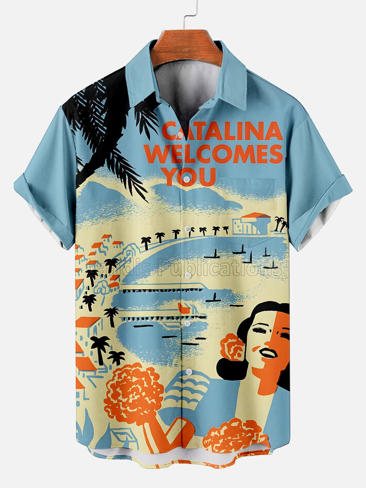 Men's Hawaiian Illustrated Short Sleeve Shirt