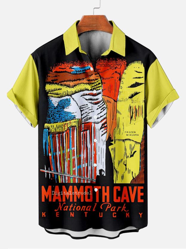 Reggae music skull pattern vacation casual short sleeved shirt