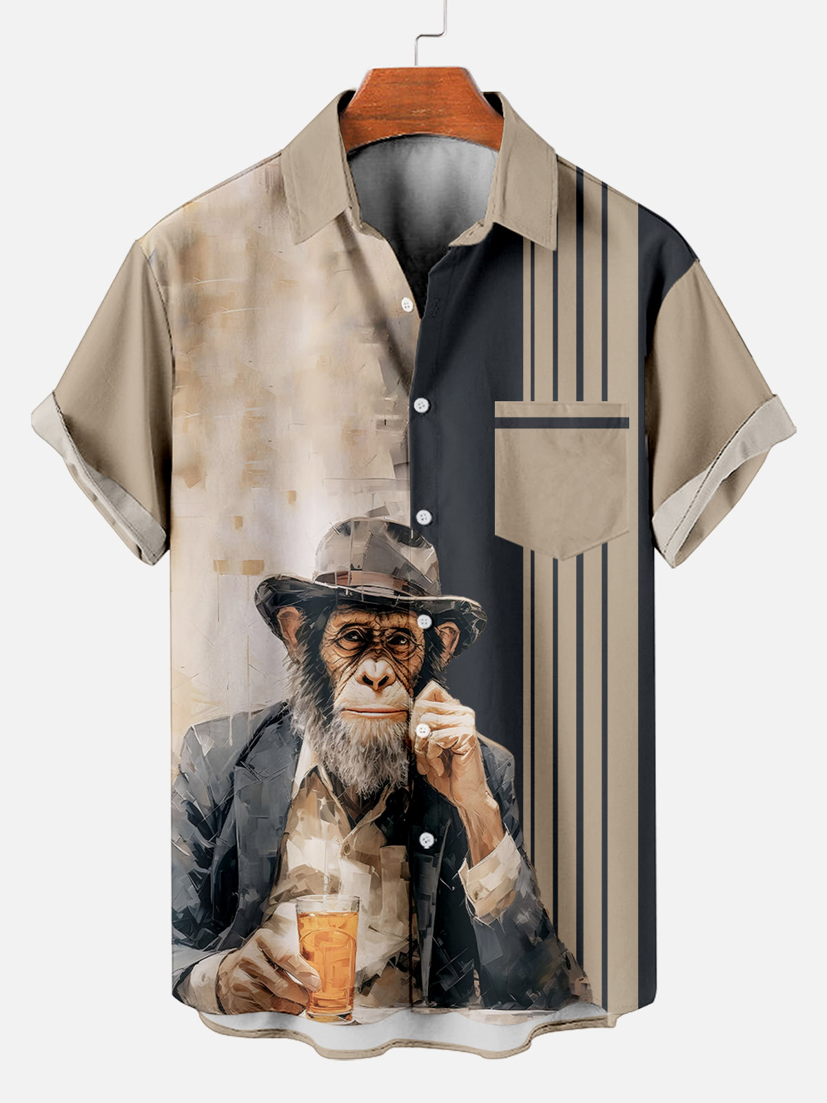 Men's Animal Graphic Short Sleeve Shirt