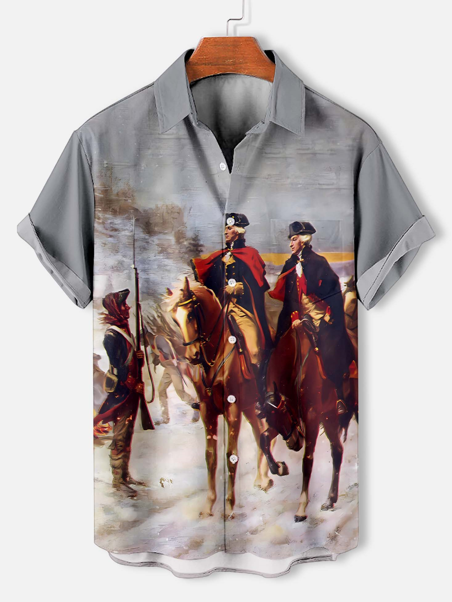 Men's American Revolutionary War Illustration short sleeve shirt