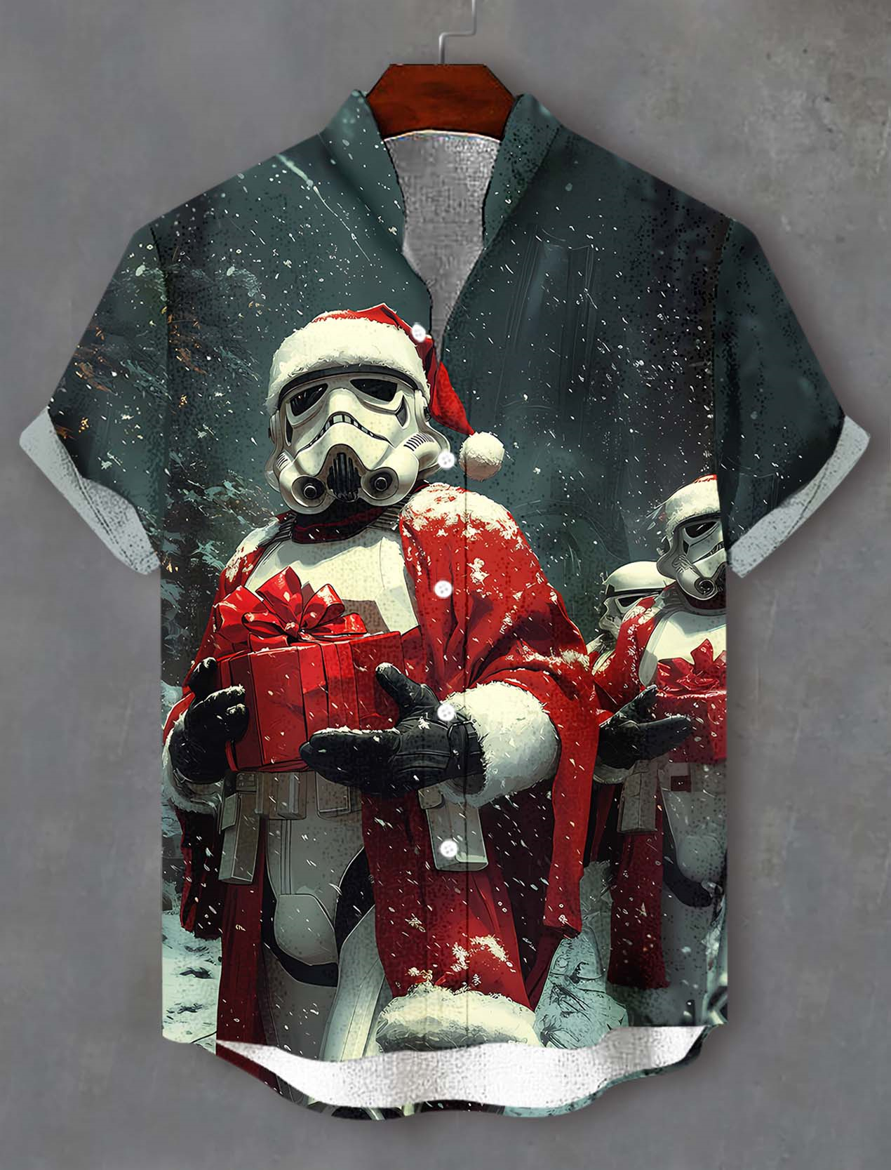 Men's Classic Movie Christmas Graphic Short Sleeve Shirt