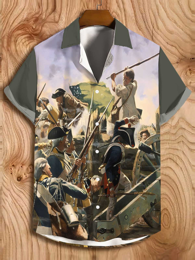 Men's Historical War Illustrated Short Sleeve Shirt