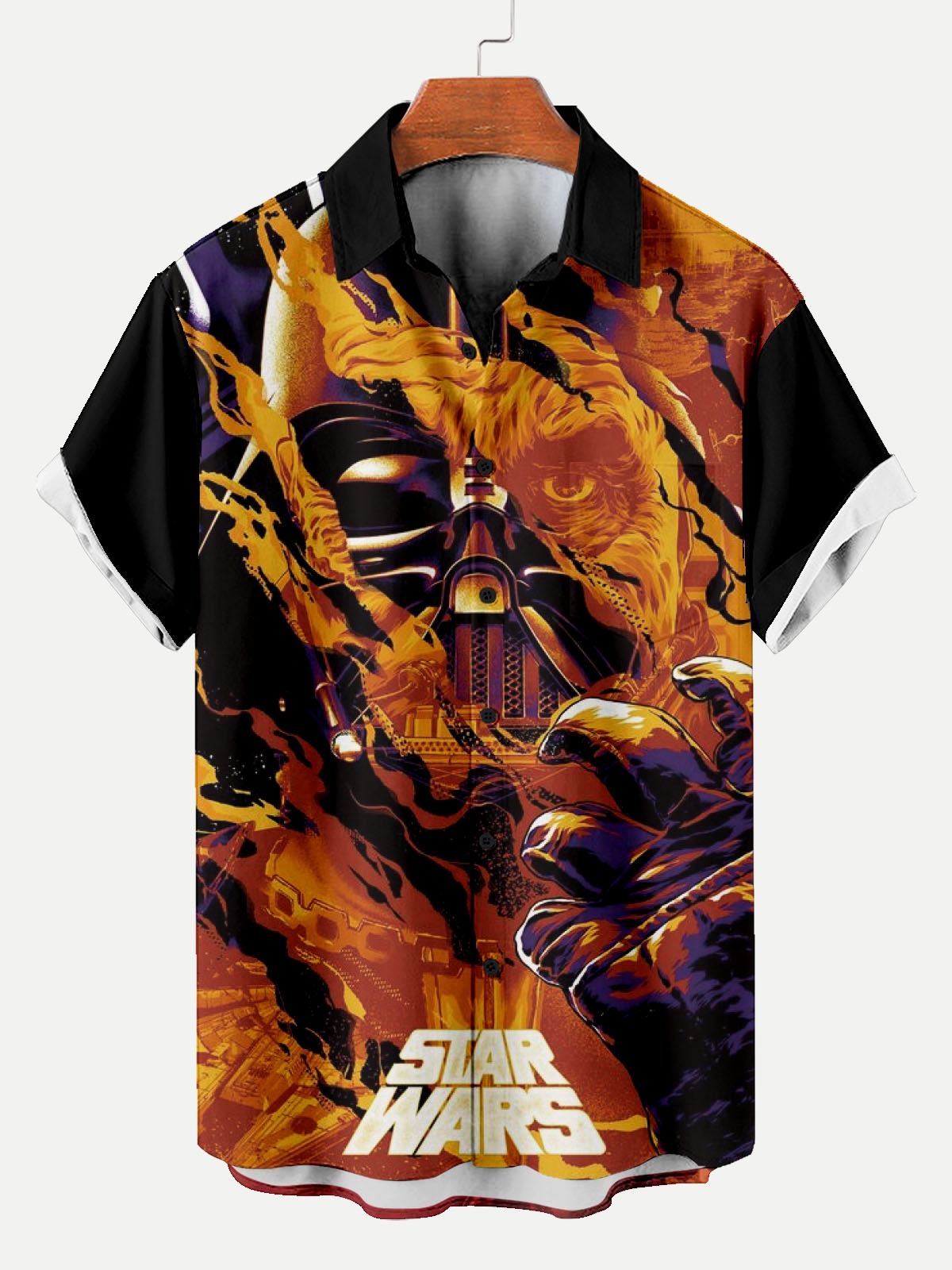 Reggae music skull pattern vacation casual short sleeved shirt